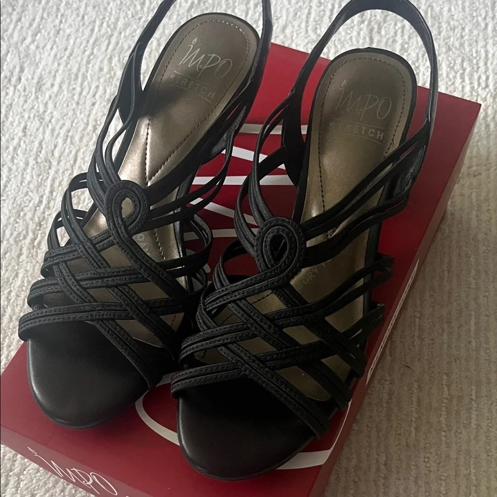 Impo Black Strappy Heels - Picture 2 of 12